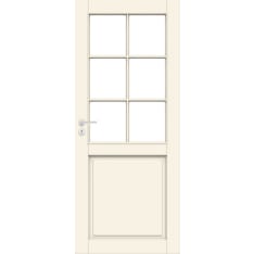 Swedoor 10x21 6-panel white, clear/tempered glass solid mirror door