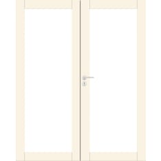 Swedoor Unique 504 with tempered satin glass, white solid frame double door