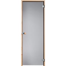 Vihtan Löyly gray sauna glass door with pine frame