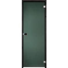 Vihtan Löyly black sauna glass door with a black pine frame
