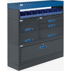 E-Flex 127x126cm Shelf and chest of drawers with drawers