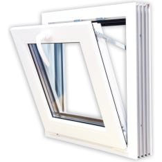 Plasto AS 3K 88mm valkoinen alasaranoitu PVC- ikkuna