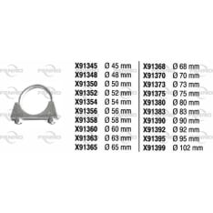 Fenno X91373 M8 73 mm stainless exhaust clamp