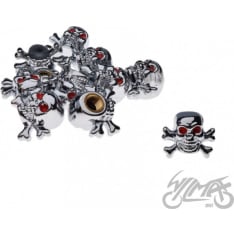 WM skull/bones chrome 10 pcs valve cap