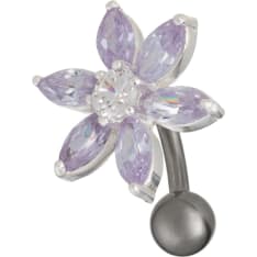 Silver Wave Flower hub ring