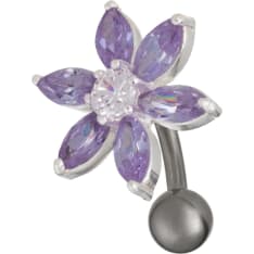 Silver Wave Flower hub ring