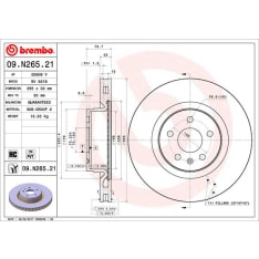 Brembo 09.N265.21 Jarrulevy