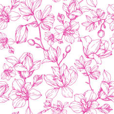 Digiprint Fleur Magnolia 150 cm trikookangas