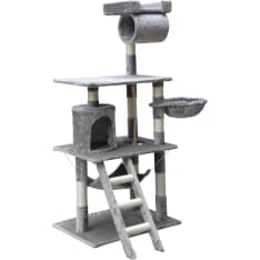 Pohjolan Lemmikkitarvike 141cm light grey cat climbing tree