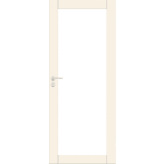 Swedoor tempered clear glass, white solid frame door