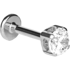 Silver Wave ER903 push in piercing jewelry