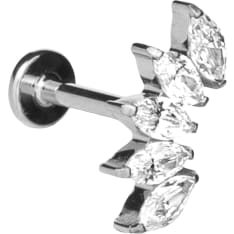 Silver Wave ER909 push in piercing jewelry