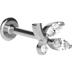 Silver Wave ER910 push in piercing jewelry