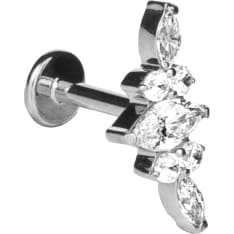 Silver Wave ER912 push in piercing jewelry