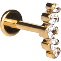 Silver Wave ER954 push in piercing jewelry