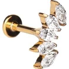 Silver Wave ER959 push in piercing jewelry