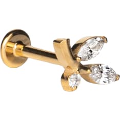 Silver Wave ER960 push in piercing jewelry