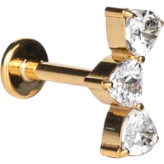 Silver Wave ER961 push in piercing jewelry