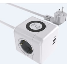 Pistorasia CUBE,  sis 3 EU-pistorasiaa, 2 USB porttia, 1 type C