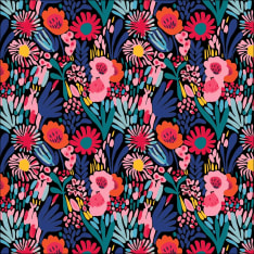 Flowers 145 cm jersey fabric