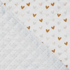 Hearts, 140 cm, quilted double-sided cotton fabric