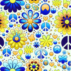 Textil Blomsterpeace 150 cm trikookangas
