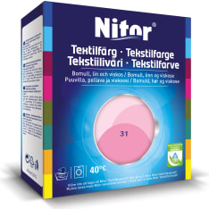 Nitor roosa 3031 75 ml tekstiiliväri + 100 g kiinnitysaine