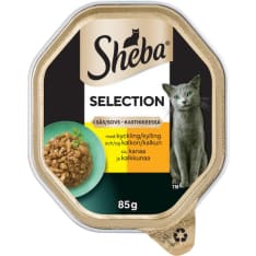 Sheba Selection 85 g kanaa/kalkkunaa kastikkeessa kissanruoka