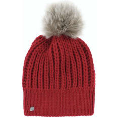 Lasessor Gia beanie with fur tassel