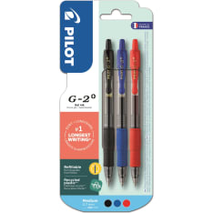 Pilot 0.7 3pcs black/blue/red G-2 gel ink pen