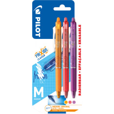 Pilot 3 pcs apricot orange/coral pink/purple frixion clicker pen