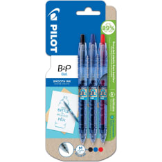 Pilot 3 pcs black/blue/red B2P gel pen