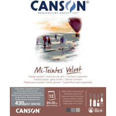 Canson Mi-Teintes Velvet 430g 24x32cm 12L Gray leaf