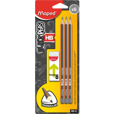 Maped Black Pep's 6 kpl lyijykynä + pyyhekumi