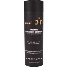 UNI PIN 9 pcs in a fiber tip pen gift tube