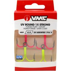 VMC 4551 UV Round 1X Strong kolmihaarakoukku