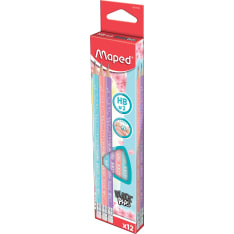 Maped Pastel 12 pcs HB pencil with rubber