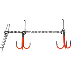 VMC Double Pike Chain UV rig with two Treble hook #2/0, Size: L