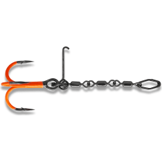 VMC Pike Chain UV rig with Orange Treble hook # 3/0, Size L