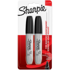 Sharpie Permanent Marker Chisel Black 2-Blister