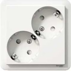 Schneider Electric Exxact 2-section grounded angled socket