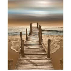 Figured Art Stamped Cross Stitch Dock on the seaside
