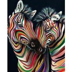 Figured Art Stamped Cross Stitch Zebra couple