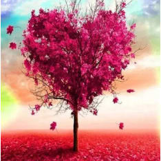 Figured Art Stamped Cross Stitch Heart Tree