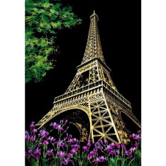 Figured Art Scratch Painting Eiffel Tower in Paris