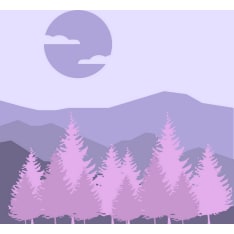 Figure'd Art Purple Pine Trees mini numeromaalaus