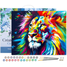 Figure'd Art numeromaalaus Colourful Lion