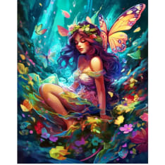 Figured Art Diamond Painting Fairy and Butterflies