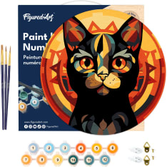 Figure'd Art Puinen numeromaalaus Art Deco Cat