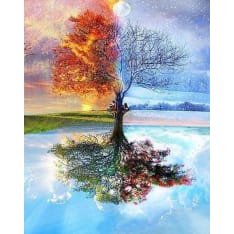Figure'd Art numeromaalaus 4 Seasons Tree